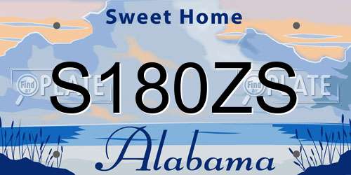 S180ZS Alabama License Plate