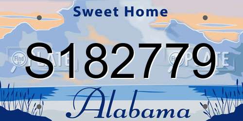 S182779 Alabama License Plate