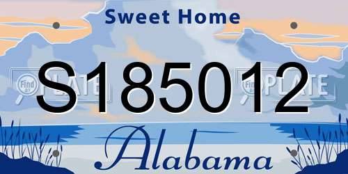 S185012 Alabama License Plate