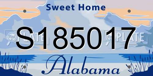 S185017 Alabama License Plate
