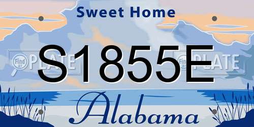 S1855E Alabama License Plate