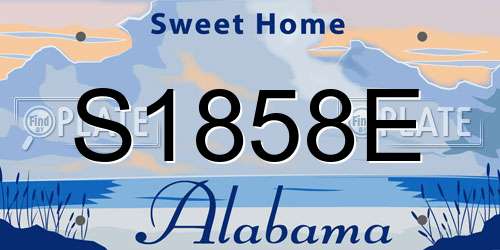 S1858E Alabama License Plate