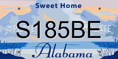 S185BE Alabama License Plate