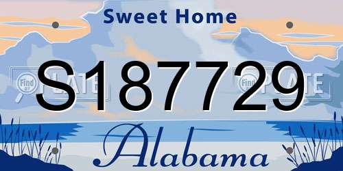 S187729 Alabama License Plate