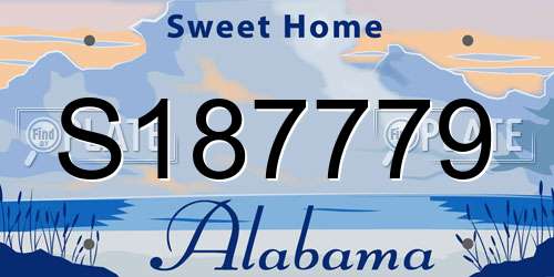 S187779 Alabama License Plate