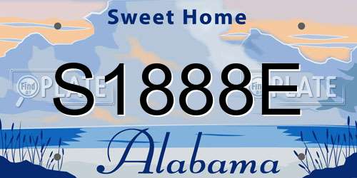S1888E Alabama License Plate