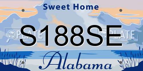 S188SE Alabama License Plate
