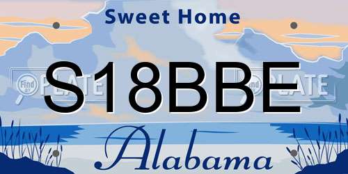 S18BBE Alabama License Plate
