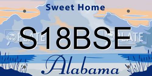 S18BSE Alabama License Plate