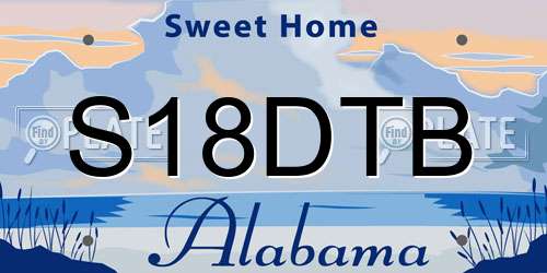 S18DTB Alabama License Plate