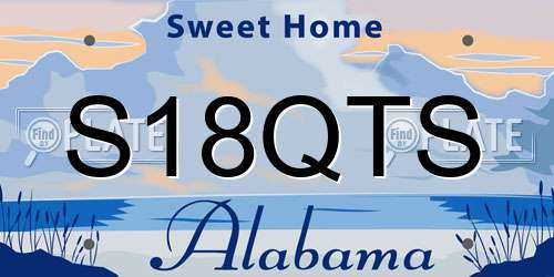 S18QTS Alabama License Plate