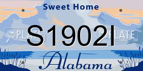 S1902I Alabama License Plate