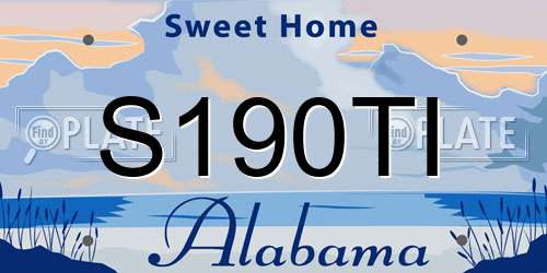 S190TI Alabama License Plate