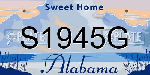 S1945G Alabama License Plate