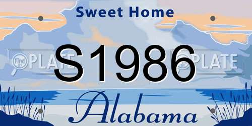 S1986 Alabama License Plate