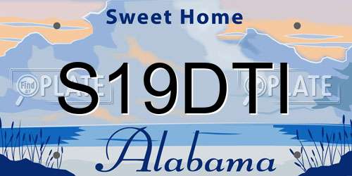 S19DTI Alabama License Plate