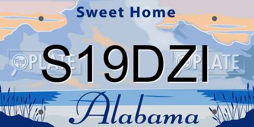S19DZI Alabama License Plate