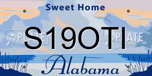 S19OTI Alabama License Plate