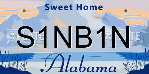 S1NB1N Alabama License Plate
