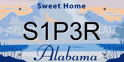 S1P3R Alabama License Plate