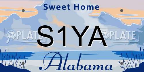 S1YA Alabama License Plate