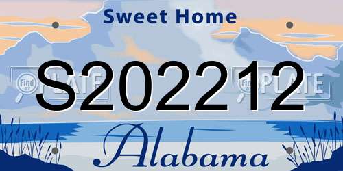 S202212 Alabama License Plate