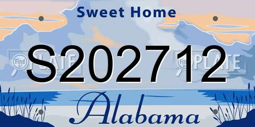 S202712 Alabama License Plate