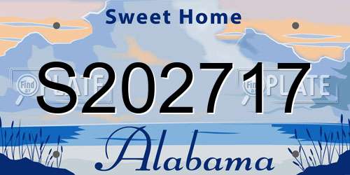 S202717 Alabama License Plate