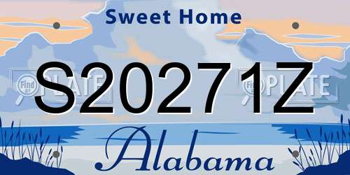 S20271Z Alabama License Plate