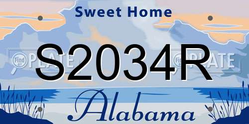 S2034R Alabama License Plate