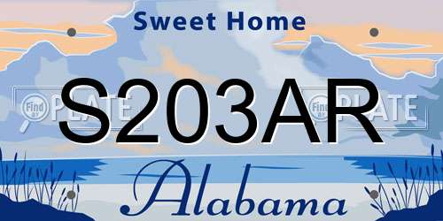 S203AR Alabama License Plate