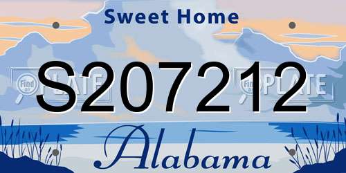 S207212 Alabama License Plate
