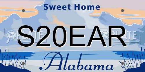 S20EAR Alabama License Plate