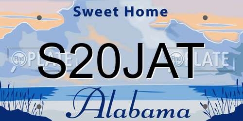 S20JAT Alabama License Plate