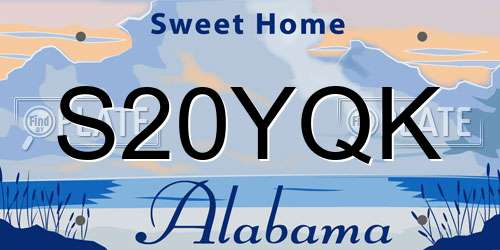 S20YQK Alabama License Plate