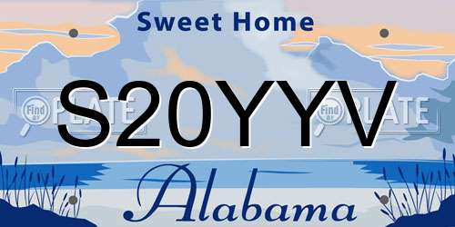 S20YYV Alabama License Plate