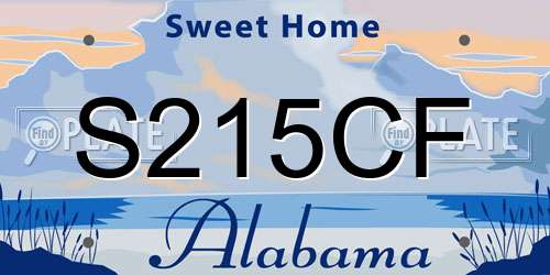 S215CF Alabama License Plate