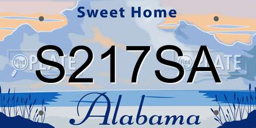 S217SA Alabama License Plate