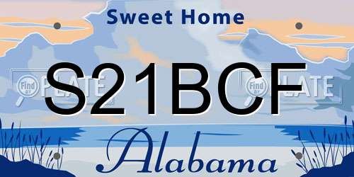 S21BCF Alabama License Plate