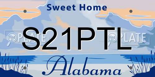 S21PTL Alabama License Plate