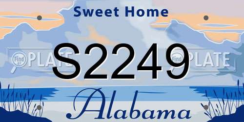 S2249 Alabama License Plate