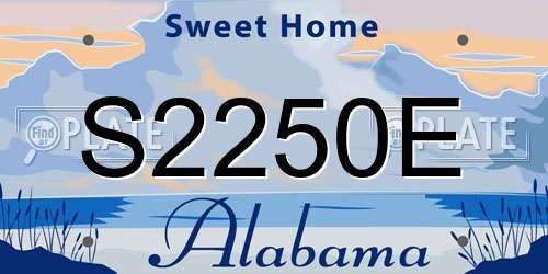 S2250E Alabama License Plate