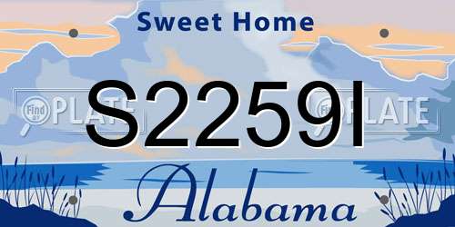 S2259I Alabama License Plate