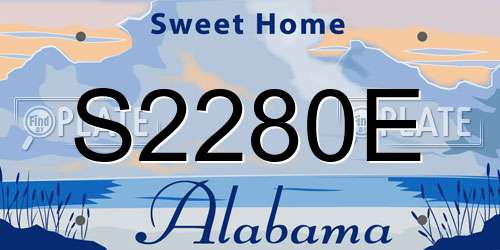S2280E Alabama License Plate