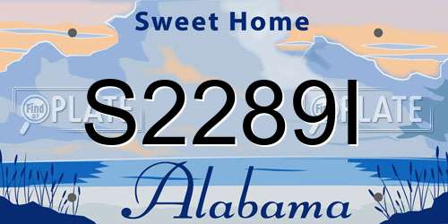 S2289I Alabama License Plate