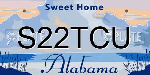 S22TCU Alabama License Plate