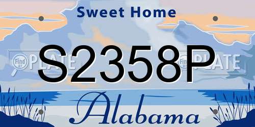 S2358P Alabama License Plate