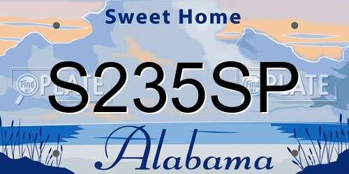 S235SP Alabama License Plate
