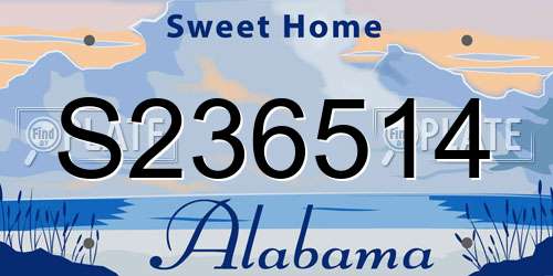 S236514 Alabama License Plate