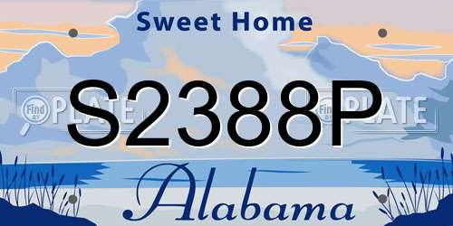 S2388P Alabama License Plate